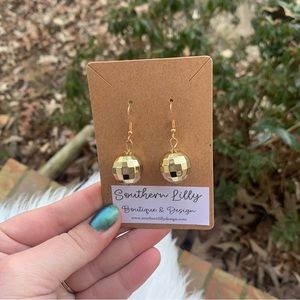 Gold Disco Ball Earrings